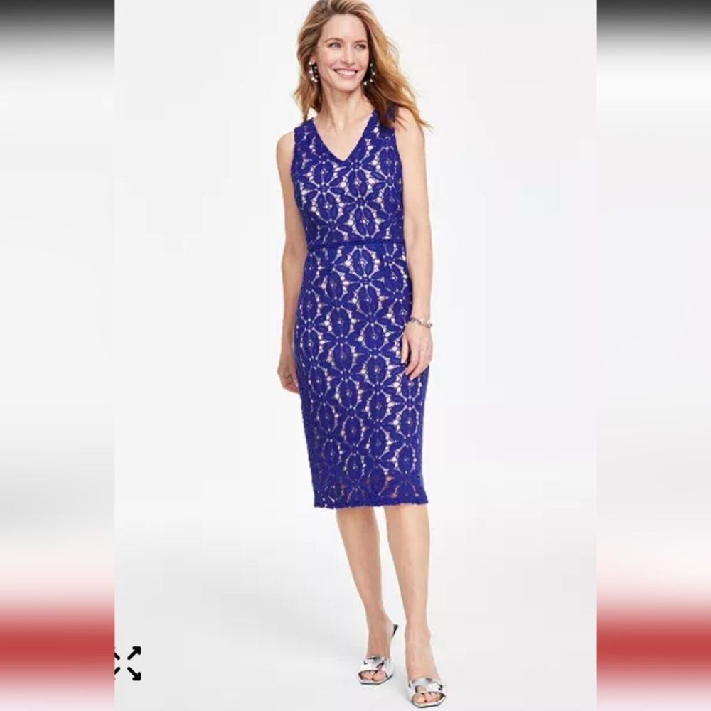 INC International Concepts Blue Lace Dress